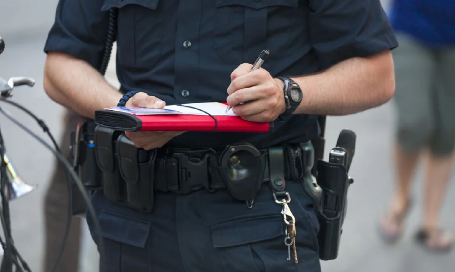 Breathalyzer and police lights